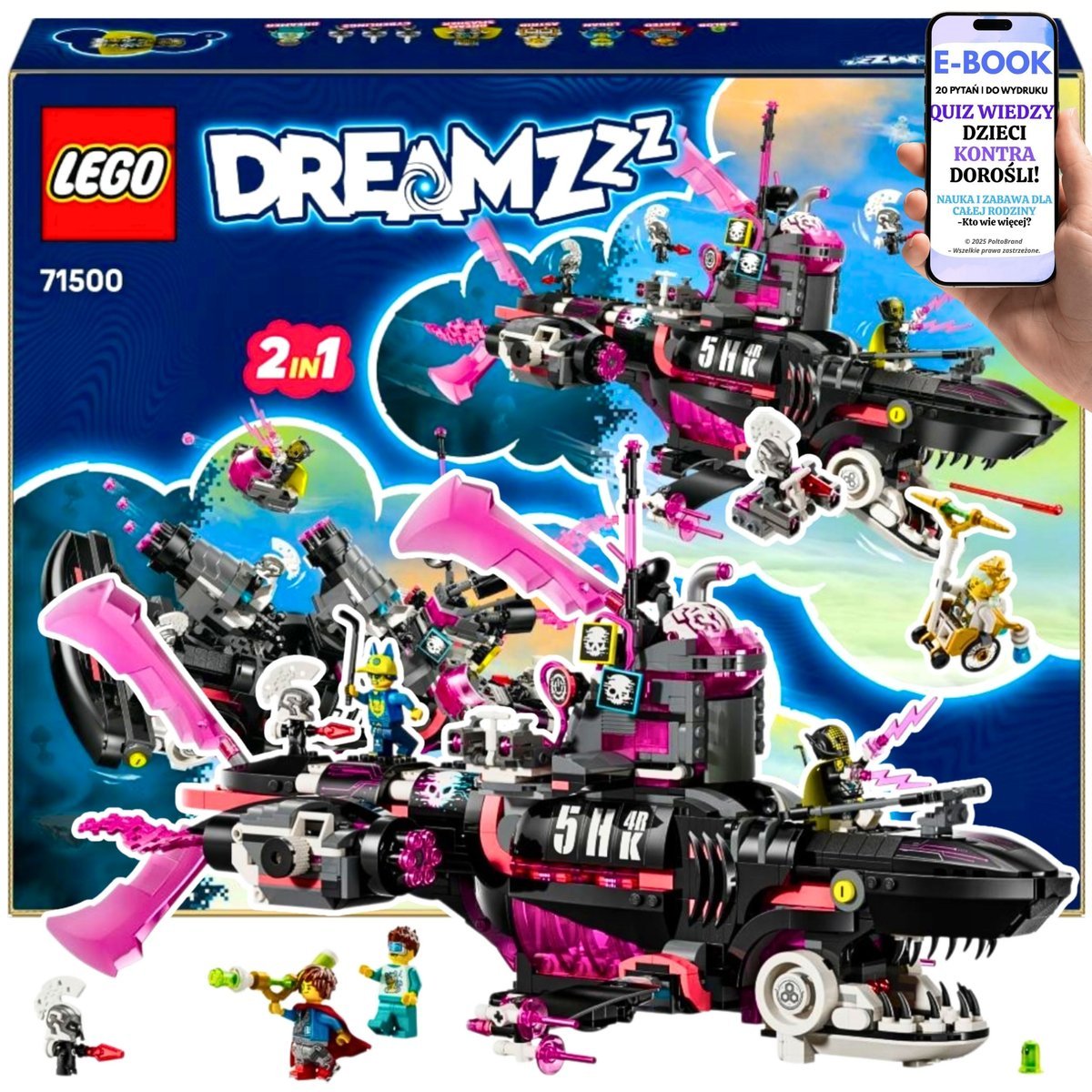 KLOCKI LEGO DREAMZzz Podwodna przygoda z Rekinokrętem • modułowe miotacze • minifigurki i akcesoria Lego Dla Wnuczka Syna Chłopca + EBOOK-2