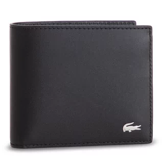 Portfele - Lacoste Duży Portfel Męski M Billfold Coin NH1112FG Black 000 - grafika 1