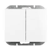 Wyłączniki światła i elektryczne - Wyłącznik podwójny podświetlany Abex Onyx - biały - miniaturka - grafika 1