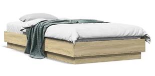 Pojedyncze łóżko z podświetleniem dąb sonoma 90x200 W2-T68 - Łóżka Pojedyncze łóżko z podświetleniem dąb sonoma 90x200 W2-T68 - Łóżka - miniaturka - grafika 1