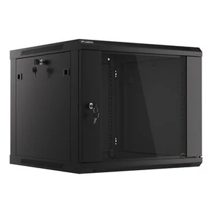 Lanberg Szafa instalacyjna wisząca 19'' 9U 600X600mm czarna (drzwi szklane) NULAGR9U0000003 [5054637] - Szafy rack - miniaturka - grafika 1