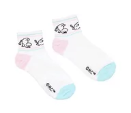 Skarpetki damskie - Moomintroll damskie skarpety retro Muminki, białe, EU 36-42, Biały, turkusowy, różowy (Baby Pink) - miniaturka - grafika 1