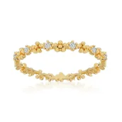 Pierścionki - Pierścionek roz. 14 "Spring Meadow" z cyrkoniami - srebro 925 pozłacane - miniaturka - grafika 1