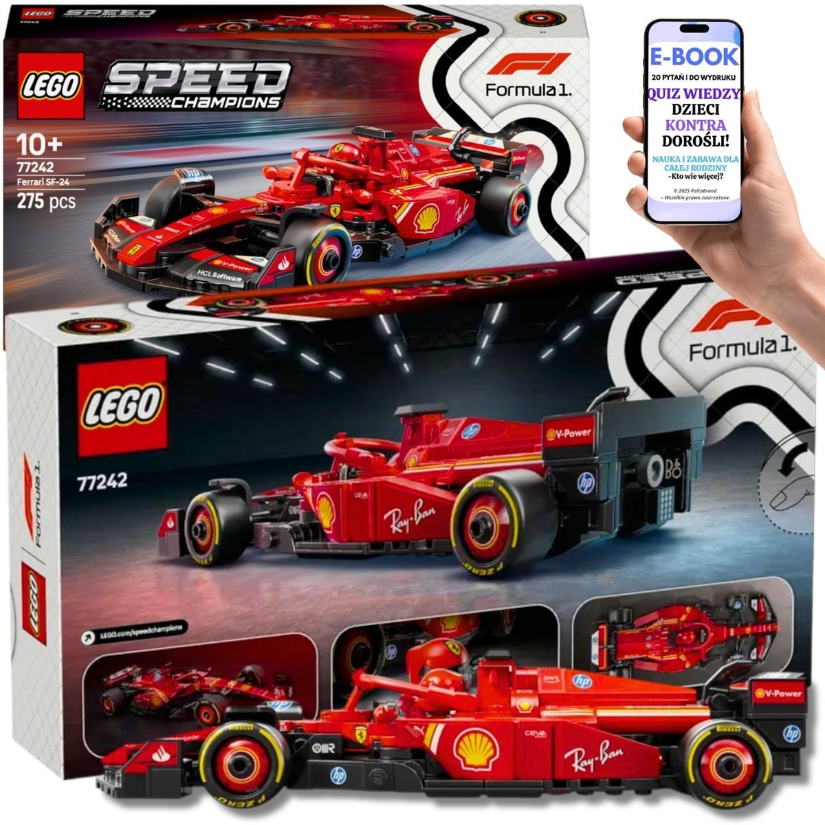 Wyjątkowy Model LEGO Speed Champions - Ferrari SF-24 Realistyczny Bolid F1 z Kierowcą – LEGO PREZENT AUTO DLA DZIECKA + EBOOK-2