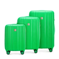 Walizki - Zestaw walizek z polikarbonu plaster miodu zielony - miniaturka - grafika 1