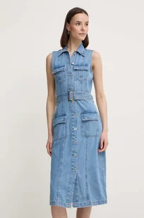 Pepe Jeans sukienka jeansowa LIZ kolor niebieski mini rozkloszowana PL953550 - Sukienki - miniaturka - grafika 1