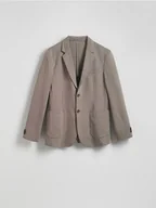Kurtki męskie - Reserved - Marynarka slim fit z domieszką wiskozy - brązowy - miniaturka - grafika 1