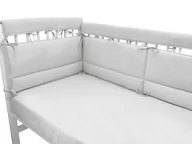 Ochraniacze do łóżeczka - OCHRANIACZ / OSŁONKA NA BARIERKĘ DO ŁÓŻECZKA 60x20 cm BAWEŁNA 100% ROYAL SZARY - miniaturka - grafika 1