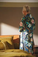 Szlafroki damskie - Blanc Des Vosges Szlafrok Giardino Granatowy - miniaturka - grafika 1