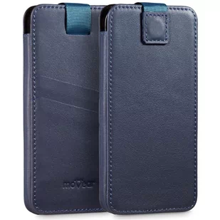 moVear pocketCase C+ skórzana wsuwka do Smartfon rozmiar L (ok 162 x 80 x 9mm) | Skóra naturalna nappa (Granatowa) - Etui i futerały do telefonów - miniaturka - grafika 1