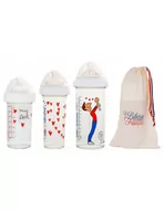 Butelki dla niemowląt - Le Biberon Français zestaw butelek dla noworodków i niemowląt Tata, 3 szt. - miniaturka - grafika 1