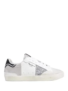 Pepe Jeans Damskie trampki LANE W, szare (srebrne), rozmiar 36, Szary Srebrny, 6 UK - Trampki damskie - miniaturka - grafika 1