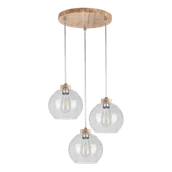 Lampy sufitowe - Britop LAMPA wisząca LAGUNA 18710374R skandynawska OPRAWA szklana kaskada zwis przezroczysty drewno - miniaturka - grafika 1