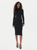 Sukienki - Fracomina Sukienka dzianinowa FJ25WD5006K463Q7 Czarny Slim Fit - miniaturka - grafika 1