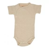 Body dla niemowląt - Lodger Body kopertowe niemowlęce krótki rękaw bawełniane beżowe Ciumbelle Ivory rozm. 62 - grafika 1