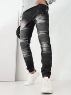 Spodnie męskie - Spodnie męskie jeansowe joggery czarne Dstreet UX4222-XL - miniaturka - grafika 1