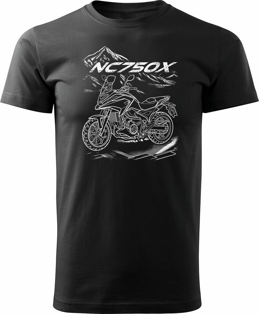 Topslang Koszulka z motocyklem na motor Honda NC 750 X NC750X męska czarna REGULAR L