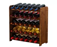 Pozostałe akcesoria barmańskie - Drewniany regał stojak na wino - RW31 na 30 butelek Brązowy Drewno sosnowe / Wamar-Sosenka - miniaturka - grafika 1