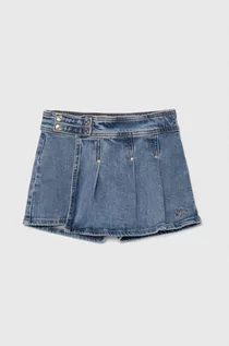 Spodnie i spodenki dla dziewczynek - Guess spódnicospodnie dziecięce kolor niebieski gładkie - grafika 1