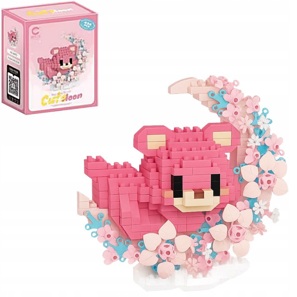 Klocki konstrukcyjne MINI 3D CuteMoon Różowy Miś Niedźwiadek Kolekcja