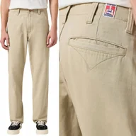 Spodnie męskie - Wrangler CASEY JONES RELAXED CHINO Saddle LUŹNE BEŻOWE CHINOSY W32 L32 - miniaturka - grafika 1