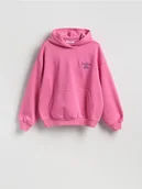 Bluzy damskie - Reserved - Bluza z haftowanym napisem - różowy - miniaturka - grafika 1