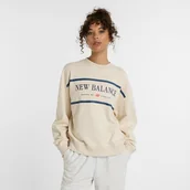 Bluzy damskie - Bluza damska New Balance WT51923LIN beżowa - miniaturka - grafika 1