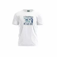 Koszulki męskie - Green Fish, Męski T-shirt z cyfrowym nadrukiem,% 100 bawełna, biały, na co dzień, męskie topy, rozmiar: XL, biały, XL - miniaturka - grafika 1