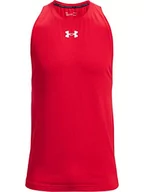 Koszulki sportowe męskie - Under Armour Męska bawełniana koszulka bez rękawów Ua Baseline, Czerwony/biały, XXL - miniaturka - grafika 1