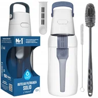 Butelki filtrujące - Butelka Dafi Solid 0,5 jeansowa + szczoteczki do butelek rurek i ustników - miniaturka - grafika 1