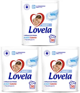 Lovela Baby, Zestaw Hipoalergiczne Kapsułki do Prania dla Dzieci 3 x 36 = 108szt - Środki do prania - miniaturka - grafika 1