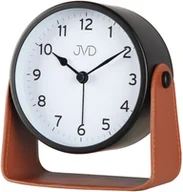 Zegary - JVD Budzik SRP2313.1 12 cm czarny skórzany podstawka - miniaturka - grafika 1