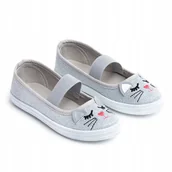 Buty dla dziewczynek - Axim trampki dziecięce srebrny rozmiar 23 - miniaturka - grafika 1