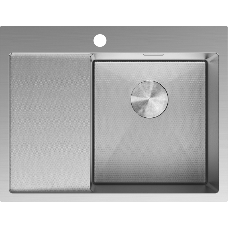 Mexen Exar zlewozmywak stalowy 1-komorowy z ociekaczem prawy 620 x 480 mm, inox HC - 6432621005P-01HC