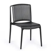 Fotele i krzesła biurowe - Krzesło barowe plastikowe GORDON, czarny - miniaturka - grafika 1