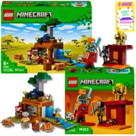 Klocki - LEGO MINECRAFT ZESTAW - Bitwa na moście Netheru (21266) + WYPRAWA DO PANCERNIKOWEJ KOPALNI (21269) + EBOOK - miniaturka - grafika 1