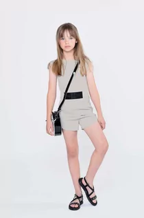 Dresy i komplety dla dziewczynek - Karl Lagerfeld kombinezon dziecięcy kolor beżowy - grafika 1