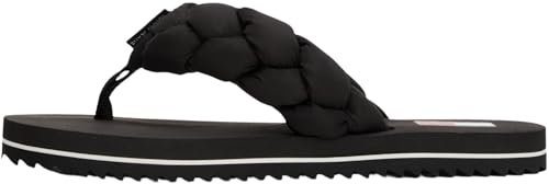 Tommy Jeans Damskie plecione stringi plażowe sandały en0en02877 klapki, Czarny, 37 EU