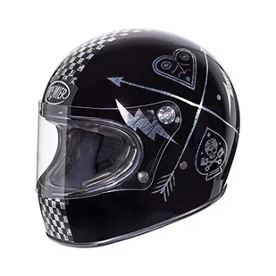 PREMIER HELM TROPHY NX SILVER CHROMED, CZARNY Węgiel/biały, XL - Kaski motocyklowe - miniaturka - grafika 1