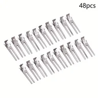 Ozdoby do włosów - TEMU 48 Sztuk Metalowych Podwójnych Igliczek Do Loków Włosów, Srebrne Klipsy Do Włosów Dla Kobiet Z Długimi Włosami, Metalowe Klipsy Do Loków - miniaturka - grafika 1
