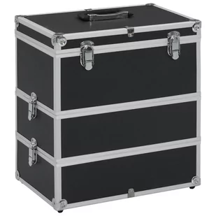 vidaXL Kuferek na kosmetyki, 37 x 24 x 40 cm, czarny, aluminiowy vidaXL - Kosmetyczki, organizery i kuferki - miniaturka - grafika 1