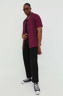 Koszule męskie - Volcom koszula męska kolor fioletowy regular - grafika 1