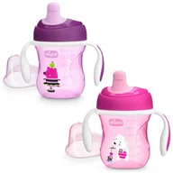 Zabawki interaktywne dla dzieci - Kubek niekapek z twardym ustnikiem 200ml różowy - Chicco - miniaturka - grafika 1