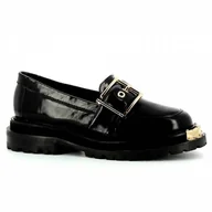 Mokasyny damskie - Czarne mokasyny damskie CARINII - Carinii - miniaturka - grafika 1