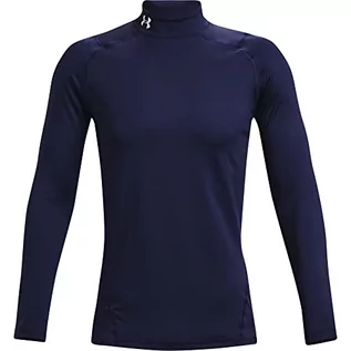 Koszule męskie - Under Armour Męski top Cg Armour z dopasowaną ciepłą warstwą bazową dla mężczyzn, koszula kompresyjna do biegania, jazdy na nartach, zimy top fitness na zimną pogodę - grafika 1