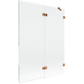 Parawany nawannowe - Mexen Lunar parawan nawannowy 2-skrzydłowy prawy 130 x 150 cm, transparent, różowe złoto - 897-130-100-60-00-P - miniaturka - grafika 1