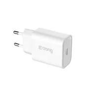 Ładowarki do telefonów - Crong USB-C Travel Charger – Ładowarka sieciowa USB-C Power Delivery 20W (biały) - miniaturka - grafika 1