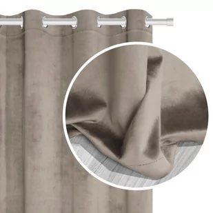 Spod Igły i Nitki, Zasłona welurowa, Velvet soft, ciemny beż, 140x250 cm - Zasłony - miniaturka - grafika 1