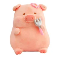 Maskotki i pluszaki - Maskotka Pluszak Grubiutka Świnka Z Widelcem 40 Cm - miniaturka - grafika 1