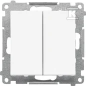 Wyłączniki światła i elektryczne - Łącznik krzyżowy podwójny bez piktogramu (moduł) 10 AX, 250 V~, szybkozłącza: Biały mat, SIMON55 - miniaturka - grafika 1